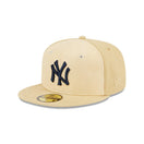 59FIFTY Raffia Front ニューヨーク・ヤンキース ベガスゴールド グレーアンダーバイザー - 13743512-700 | NEW ERA ニューエラ公式オンラインストア