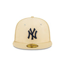 59FIFTY Raffia Front ニューヨーク・ヤンキース ベガスゴールド グレーアンダーバイザー - 13743512-700 | NEW ERA ニューエラ公式オンラインストア
