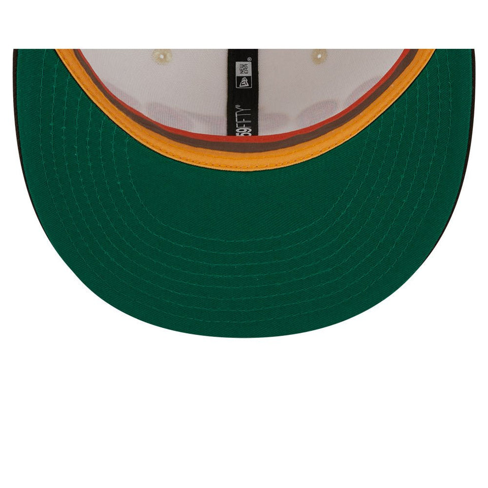 59FIFTY Retro Script サンディエゴ・パドレス クーパーズタウン クロームホワイト ブラウンバイザー - 13743502-700 | NEW ERA ニューエラ公式オンラインストア