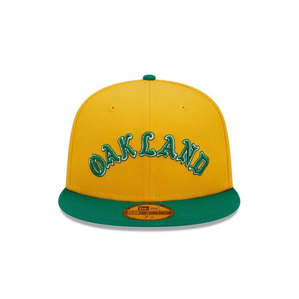 59FIFTY Retro Script オークランド・アスレチックス クーパーズタウン イエロー グリーンバイザー - 13743503-700 | NEW ERA ニューエラ公式オンラインストア