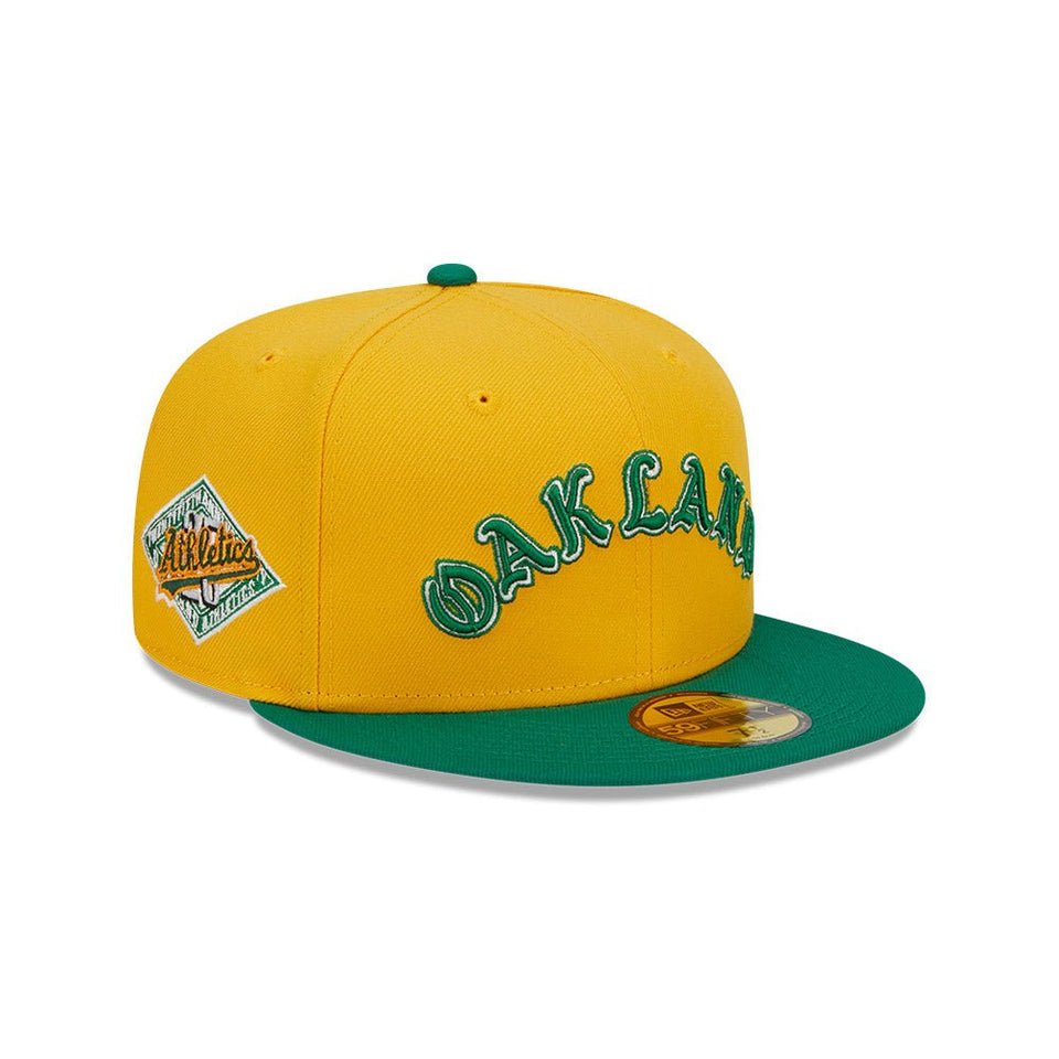 59FIFTY Retro Script オークランド・アスレチックス クーパーズタウン イエロー グリーンバイザー - 13743503-700 | NEW ERA ニューエラ公式オンラインストア