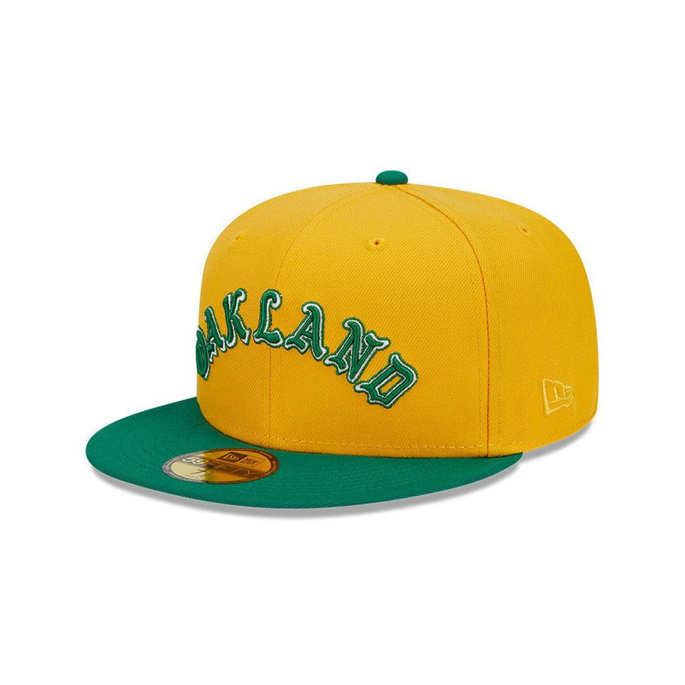 59FIFTY Retro Script オークランド・アスレチックス クーパーズタウン イエロー グリーンバイザー - 13743503-700 | NEW ERA ニューエラ公式オンラインストア