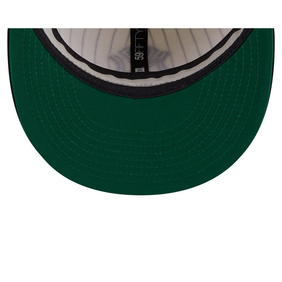 59FIFTY Retro Script ニューヨーク・ヤンキース クーパーズタウン ピンストライプ クロームホワイト ネイビーバイザー - 13743504-700 | NEW ERA ニューエラ公式オンラインストア