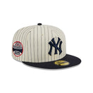 59FIFTY Retro Script ニューヨーク・ヤンキース クーパーズタウン ピンストライプ クロームホワイト ネイビーバイザー - 13743504-700 | NEW ERA ニューエラ公式オンラインストア