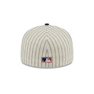 59FIFTY Retro Script ニューヨーク・ヤンキース クーパーズタウン ピンストライプ クロームホワイト ネイビーバイザー - 13743504-700 | NEW ERA ニューエラ公式オンラインストア