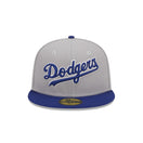 59FIFTY Retro Script ロサンゼルス・ドジャース クーパーズタウン グレー ブルーバイザー - 13743506-700 | NEW ERA ニューエラ公式オンラインストア