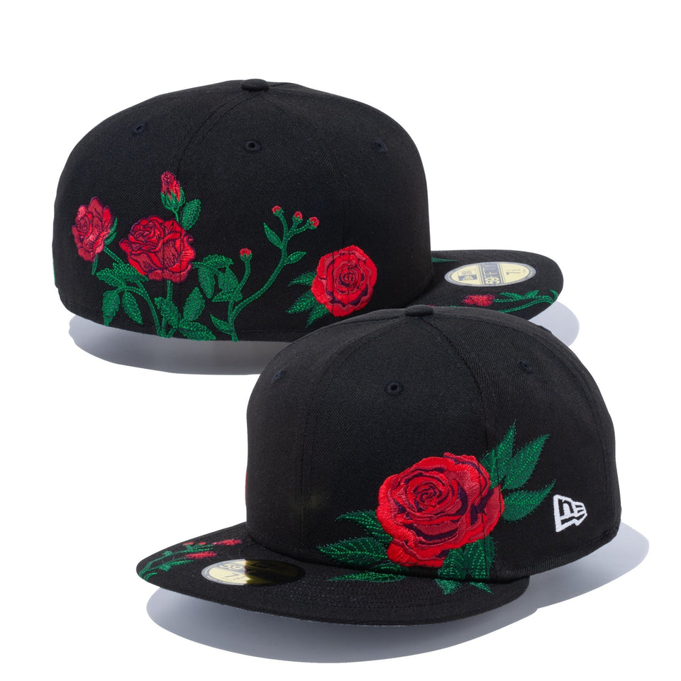 FIFTY Rose Embroidery ブラック   ニューエラオンラインストア