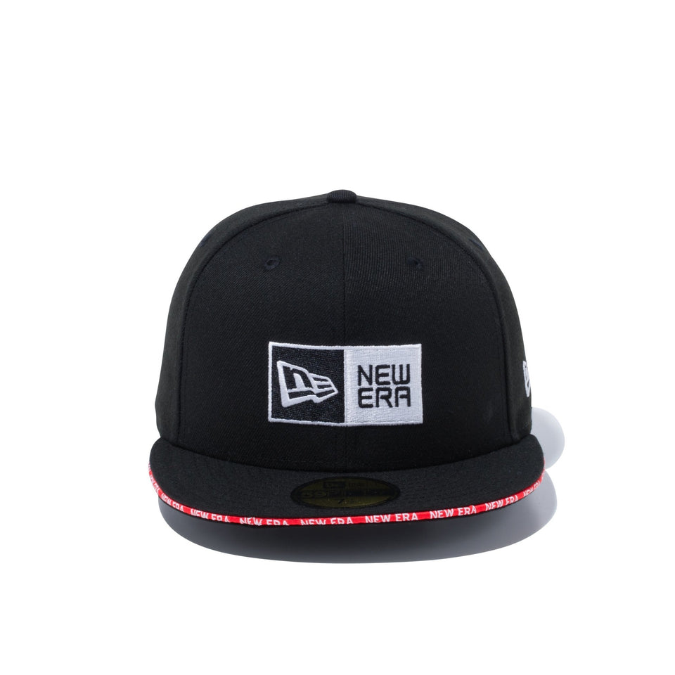 59FIFTY Sandwich Visor ボックスロゴ NEW ERA レッドサンドイッチバイザー ブラック - 12572919-700 | NEW ERA ニューエラ公式オンラインストア