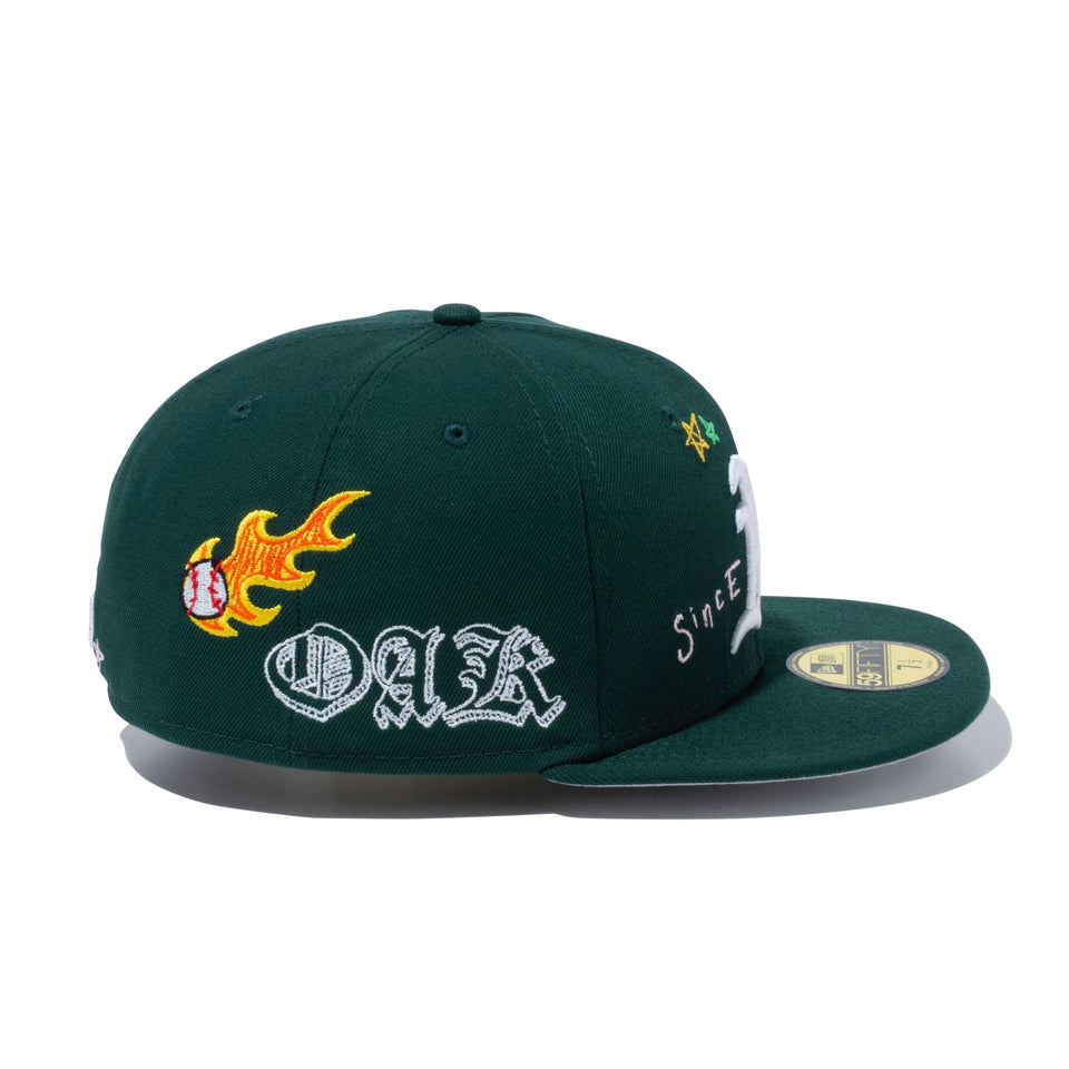 59FIFTY SCRIBBLE オークランド・アスレチックス グレーアンダーバイザー - 13111039-700 | NEW ERA ニューエラ公式オンラインストア