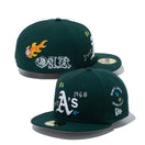 59FIFTY SCRIBBLE オークランド・アスレチックス グレーアンダーバイザー - 13111039-700 | NEW ERA ニューエラ公式オンラインストア