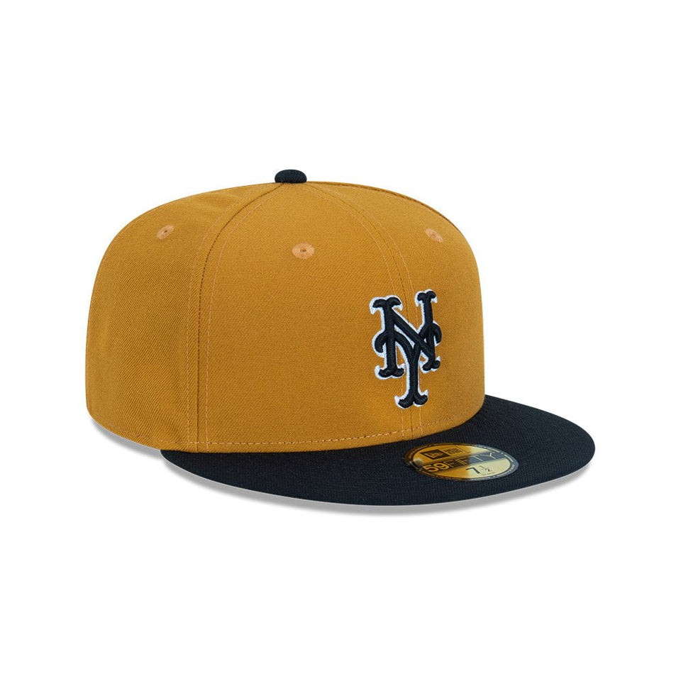 59FIFTY Vintage Gold ニューヨーク・メッツ ゴールド / ブラック グレーアンダーバイザー - 13518068-700 | NEW ERA ニューエラ公式オンラインストア