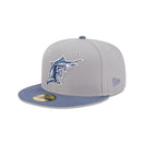 59FIFTY Wildlife フロリダ・マーリンズ クーパーズタウン Shark グラファイト グレージュアンダーバイザー - 13705000-700 | NEW ERA ニューエラ公式オンラインストア