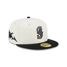 59FIFTY Wildlife シアトル・マリナーズ Whale クロームホワイト グレーアンダーバイザー - 13704987-700 | NEW ERA ニューエラ公式オンラインストア