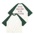 7分袖 オーバーサイズド コットン Tシャツ Raglan Sleeve ラグランスリーブ ダークグリーン × バーガンディ - 13516957-S | NEW ERA ニューエラ公式オンラインストア