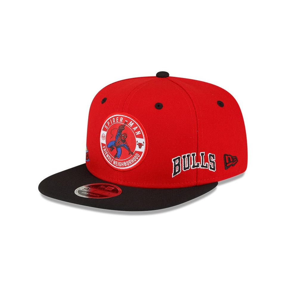 9FIFTY NBA x Marvel シカゴ・ブルズ スパイダーマン スカーレット ブラックバイザー