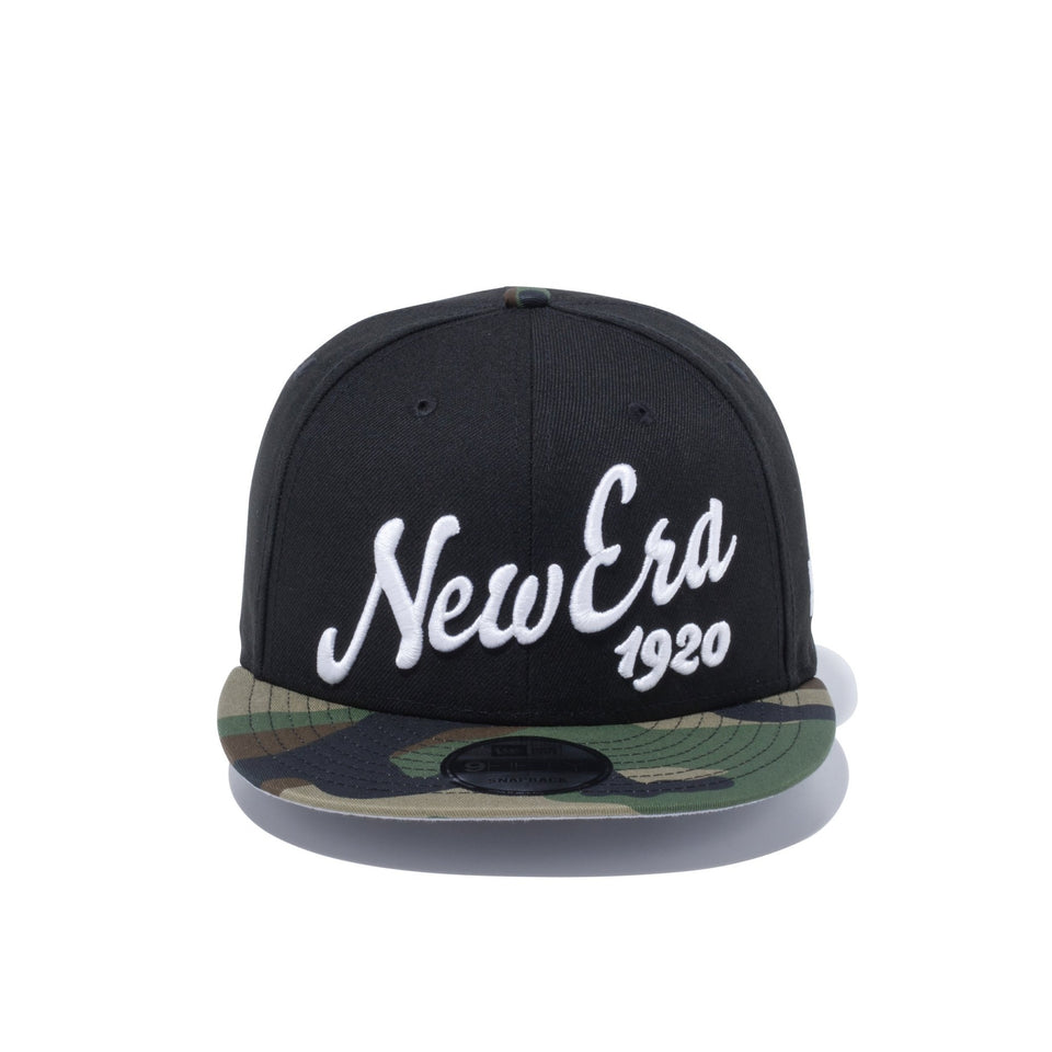 9FIFTY ビッグロゴ New Era 1920 ブラック × ホワイト ウッドランドカモバイザー - 12326150-OSFA | NEW ERA ニューエラ公式オンラインストア