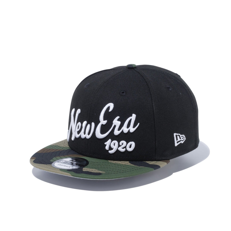 9FIFTY ビッグロゴ New Era 1920 ブラック × ホワイト ウッドランドカモバイザー - 12326150-OSFA | NEW ERA ニューエラ公式オンラインストア