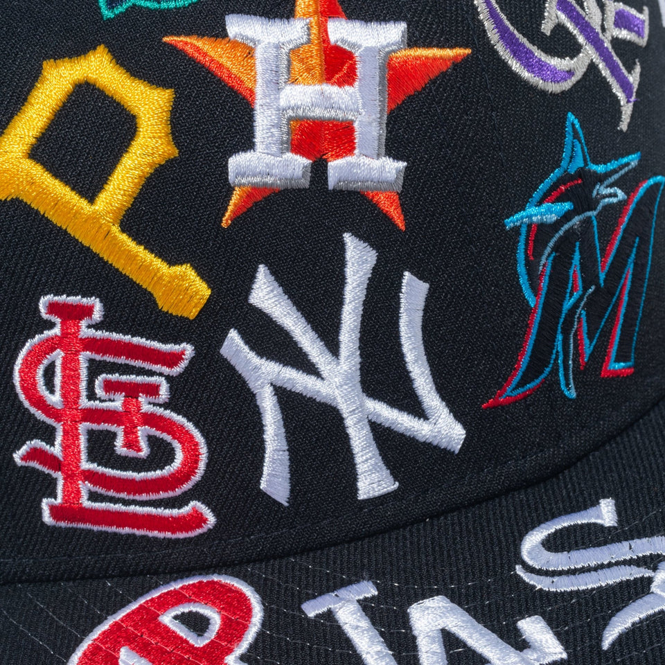 9FIFTY Team Logo Allover MLB ブラック | ニューエラオンラインストア