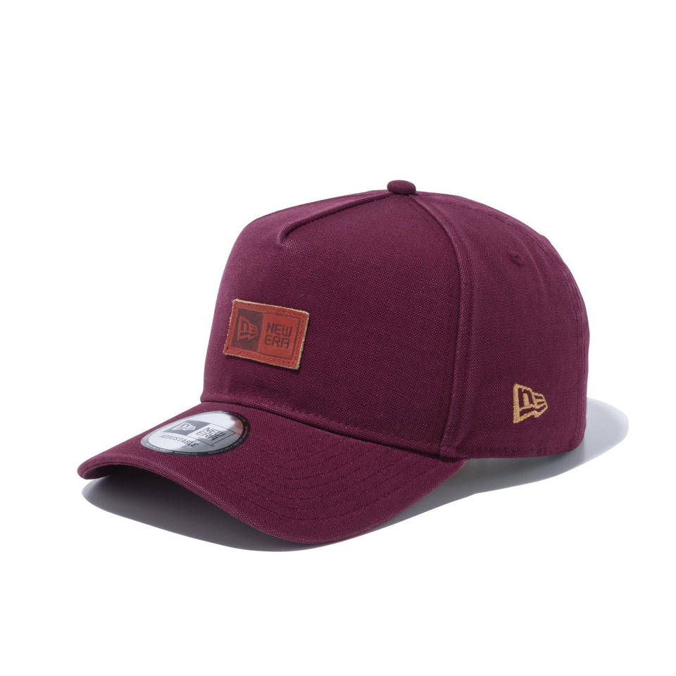 9FORTY A-Frame ダックキャンバス レザーパッチ マルーン × ラクリーン - 12540670-OSFM | NEW ERA ニューエラ公式オンラインストア