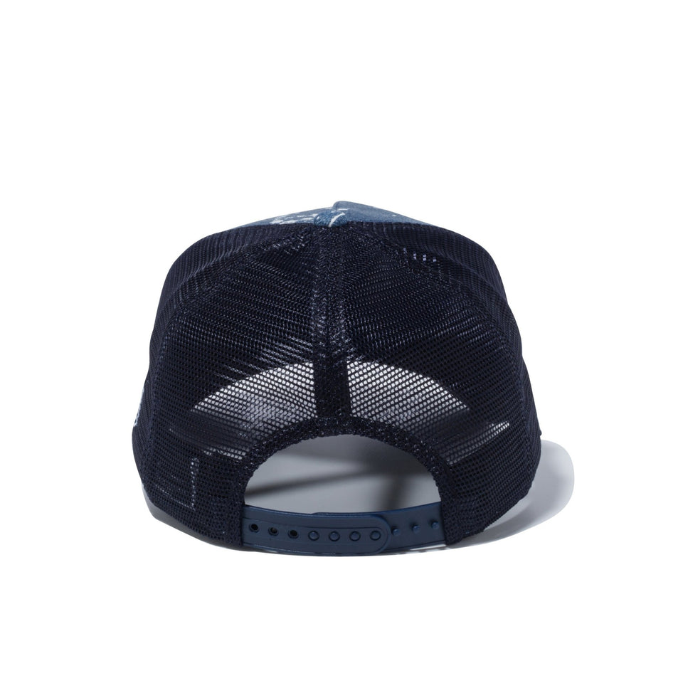 【ゴルフ】 9FORTY A-Frame トラッカー スプラッシュペイント スクエアロゴ ウォッシュドデニム - 12674545-OSFM | NEW ERA ニューエラ公式オンラインストア