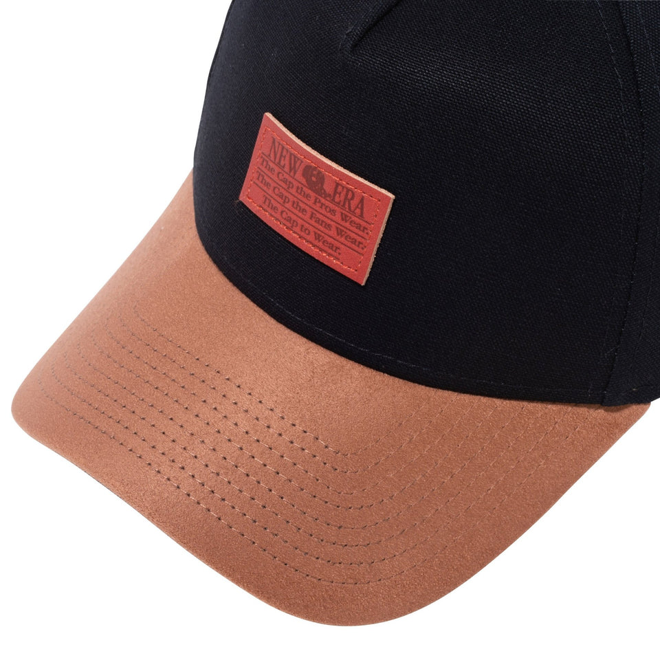 9FORTY A-Frame ダックキャンバス レザーパッチ ダックブラック ブラウンスエードバイザー - 13054546-OSFM | NEW ERA ニューエラ公式オンラインストア