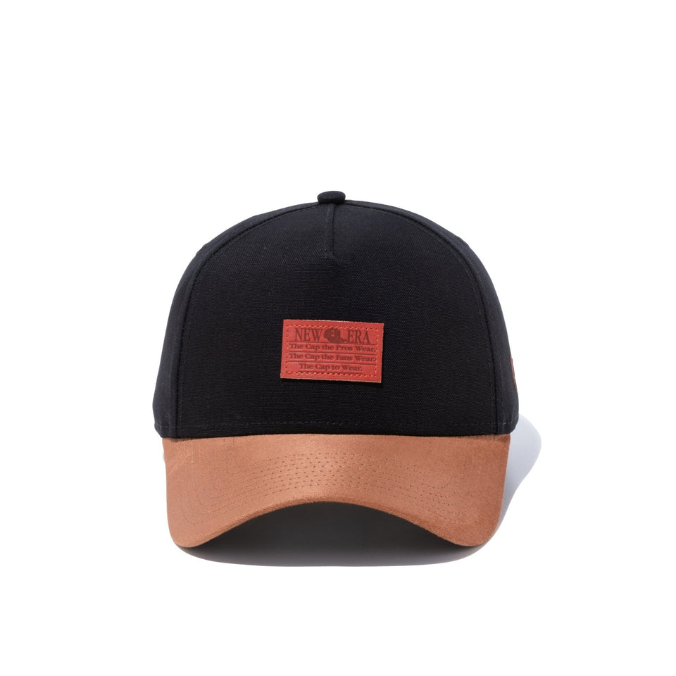 9FORTY A-Frame ダックキャンバス レザーパッチ ダックブラック ブラウンスエードバイザー - 13054546-OSFM | NEW ERA ニューエラ公式オンラインストア