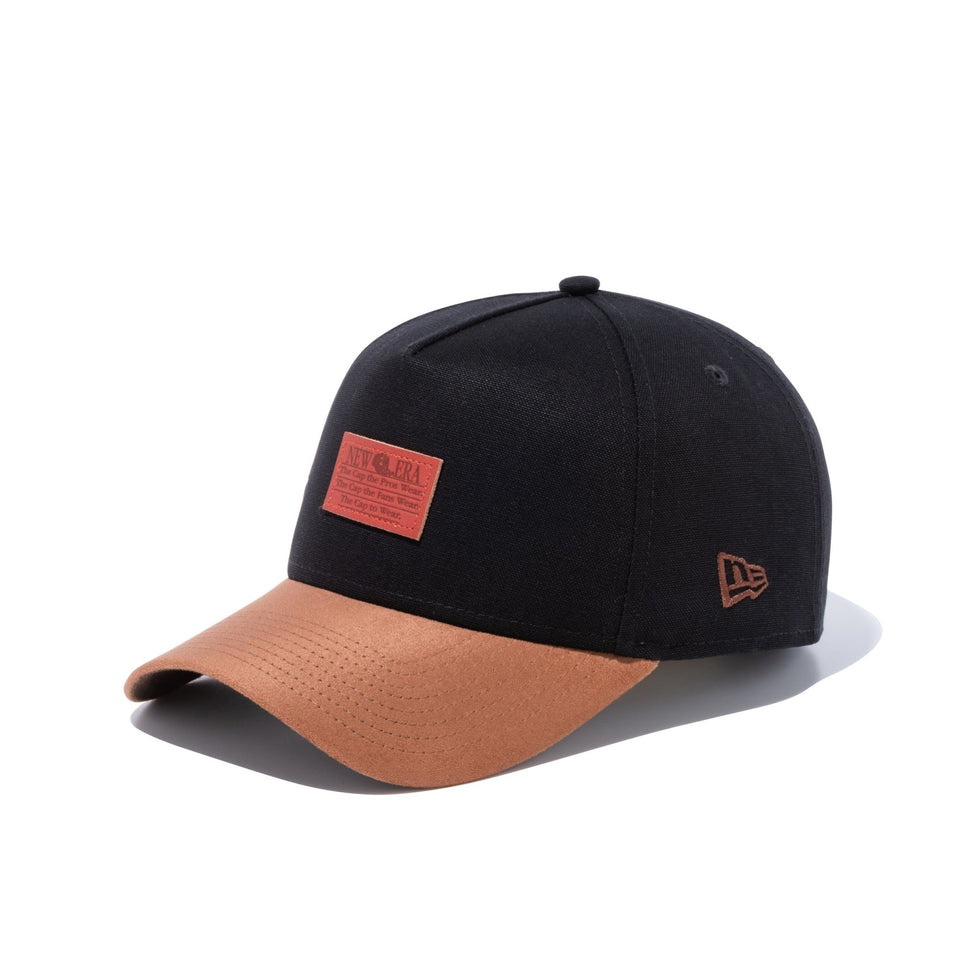 9FORTY A-Frame ダックキャンバス レザーパッチ ダックブラック ブラウンスエードバイザー - 13054546-OSFM | NEW ERA ニューエラ公式オンラインストア