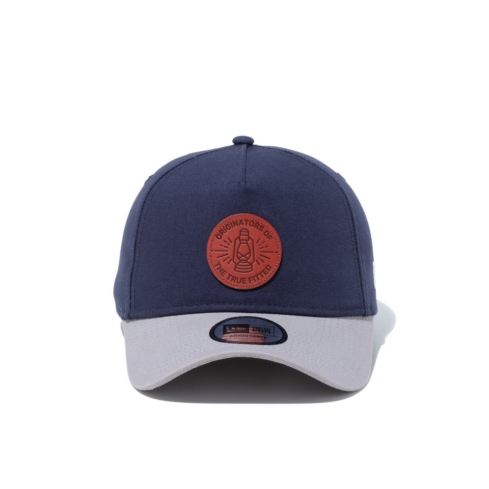 9FORTY A-Frame ダックキャンバス レザーパッチ ネイビー 【ニューエラ アウトドア】 - 13058926-OSFM | NEW ERA ニューエラ公式オンラインストア