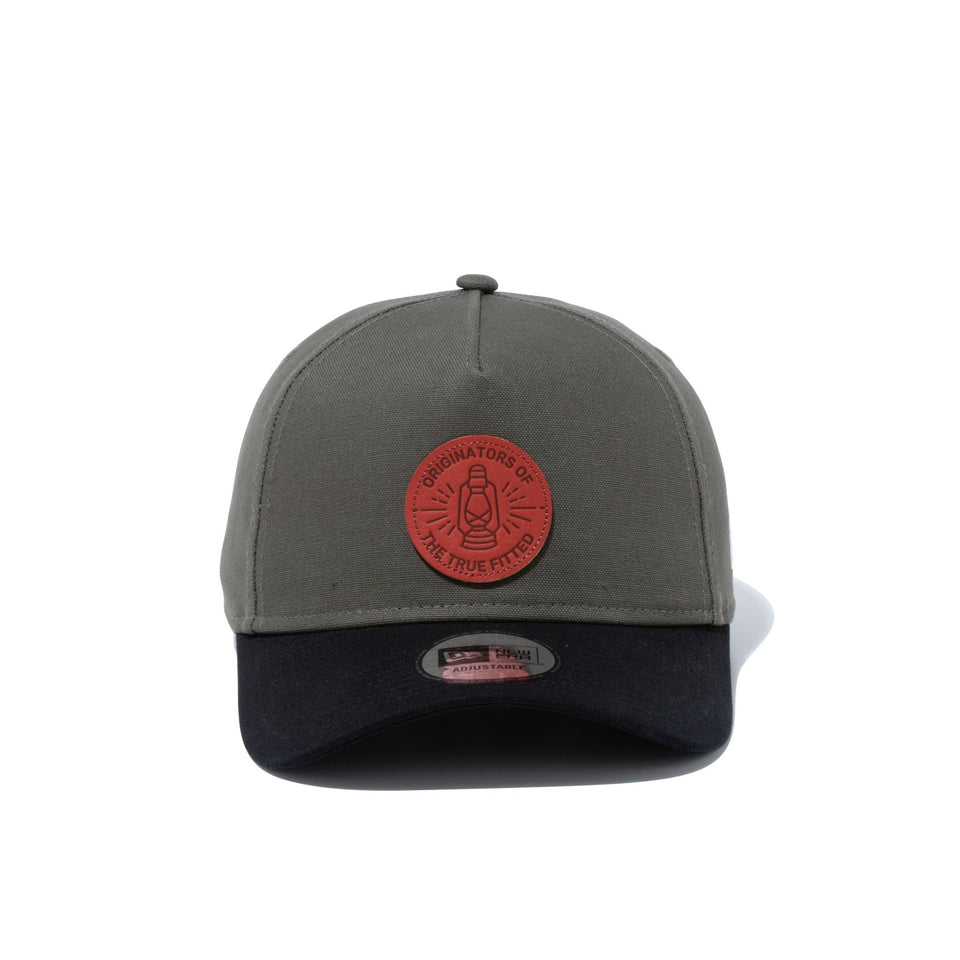 9FORTY A-Frame ダックキャンバス レザーパッチ モス 【ニューエラ アウトドア】 - 13058927-OSFM | NEW ERA ニューエラ公式オンラインストア