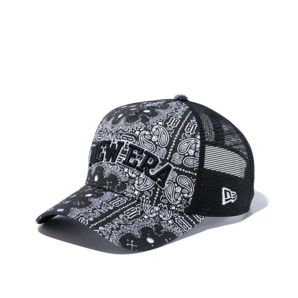 【美品】ニューエラ　newera キャップ　ブラック　ペイズリー柄　7 1/8