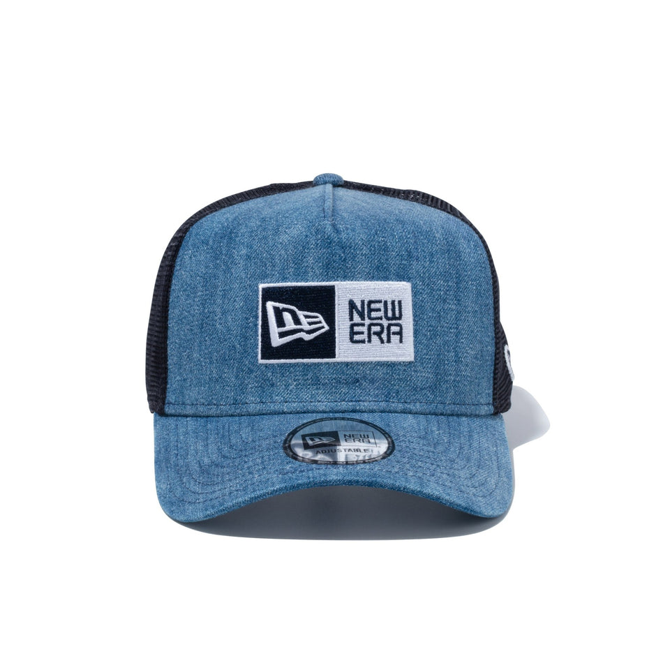 9FORTY A-Frame トラッカー Box Logo ボックスロゴ ウォッシュドデニム - 13515948-OSFM | NEW ERA ニューエラ公式オンラインストア