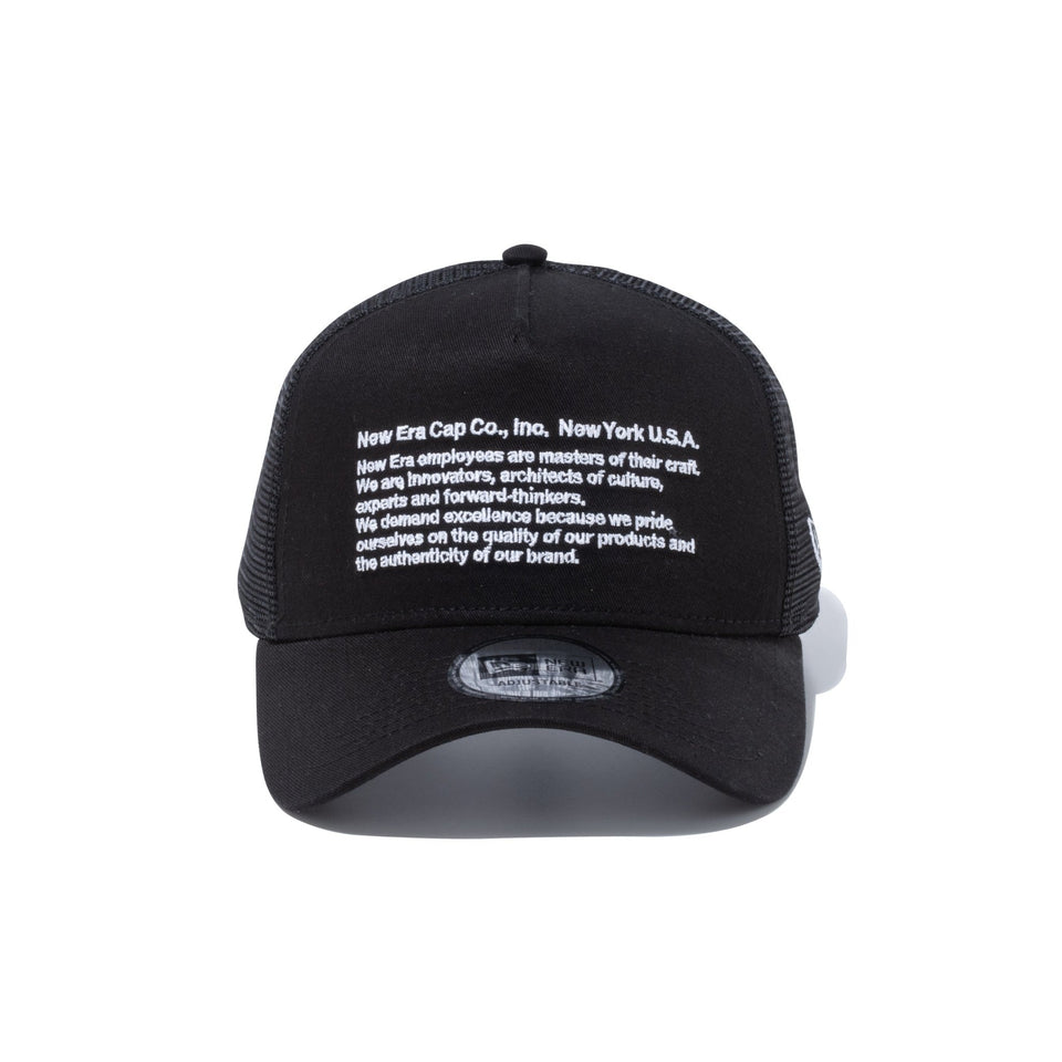 9FORTY A-Frame トラッカー Craftmanship ブラック - 13515943-OSFM | NEW ERA ニューエラ公式オンラインストア