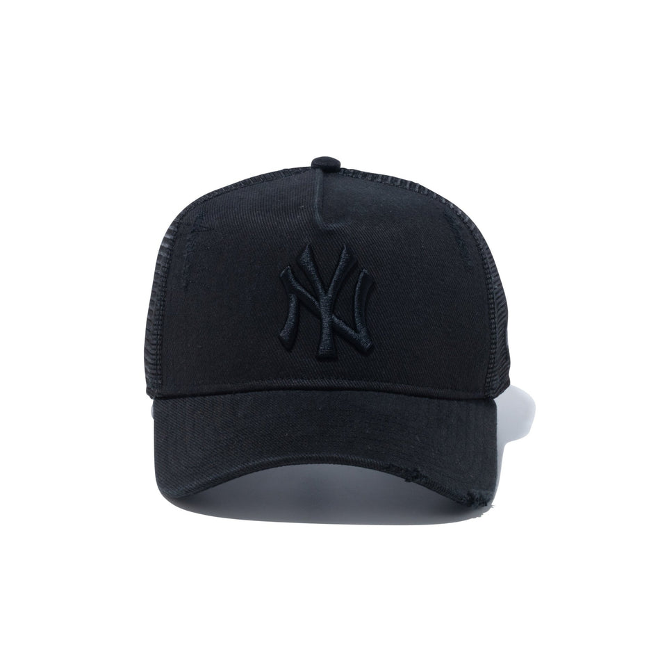 9FORTY A-Frame トラッカー Damaged Denim ニューヨーク・ヤンキース ブラック - 14109687-OSFM | NEW ERA ニューエラ公式オンラインストア