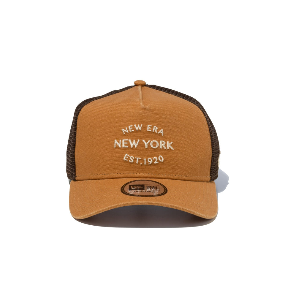 9FORTY A-Frame トラッカー Duck Canvas ダックキャンバス NEW ERA NEW YORK EST.1920 ライトブロンズ - 13515936-OSFM | NEW ERA ニューエラ公式オンラインストア
