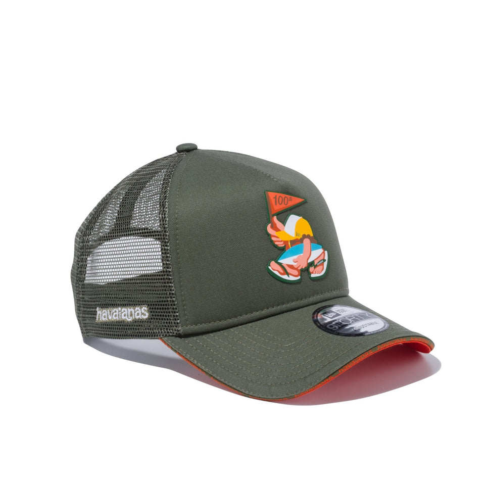 9FORTY A-Frame トラッカー havaianas ハワイアナス オリジナルロゴ アーミーグリーン - 12551298-OSFM | NEW ERA ニューエラ公式オンラインストア