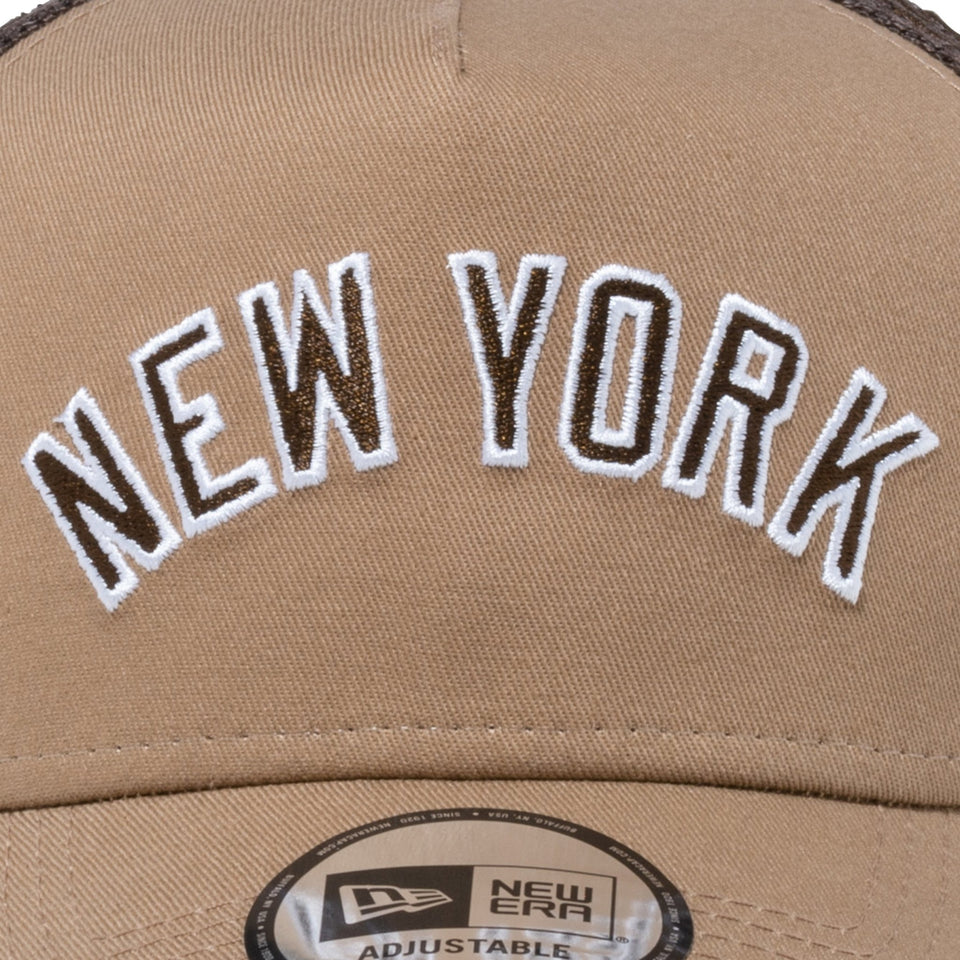 9FORTY A-Frame トラッカー MLB Mesh Embroidery ニューヨーク・ヤンキース カーキ - 13515911-OSFM | NEW ERA ニューエラ公式オンラインストア