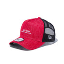 9FORTY A-Frame トラッカー リネンデニム NEW ERA レッド × ホワイト ブラックメッシュ - 12326269-OSFA | NEW ERA ニューエラ公式オンラインストア