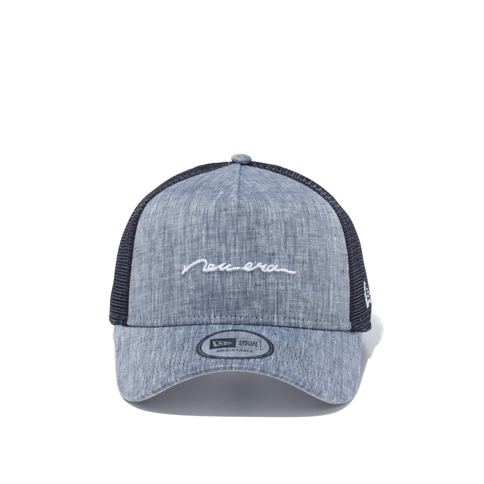 9FORTY A-Frame トラッカー リネンシャンブレー new era ネイビー - 13059255-OSFM | NEW ERA ニューエラ公式オンラインストア