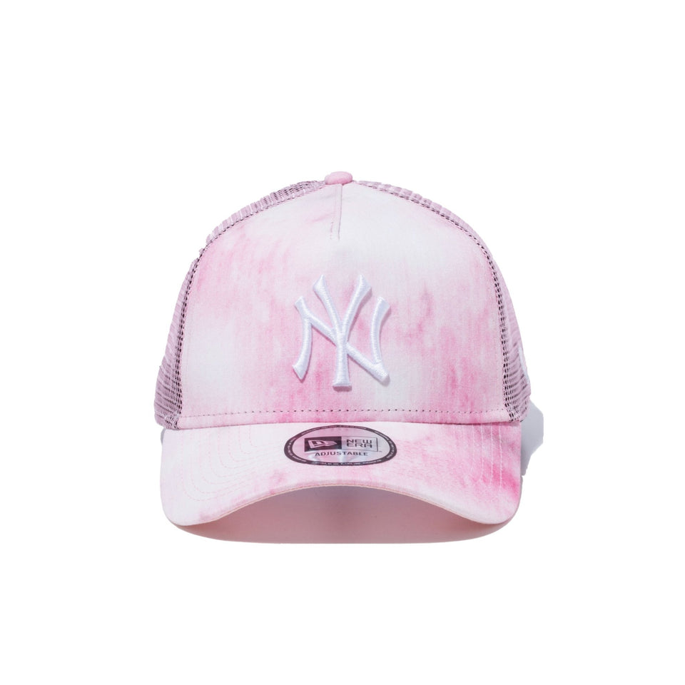 9FORTY A-Frame トラッカー Seersucker Tie Dye ニューヨーク・ヤンキース タイダイ ピンク - 13740190-OSFM | NEW ERA ニューエラ公式オンラインストア