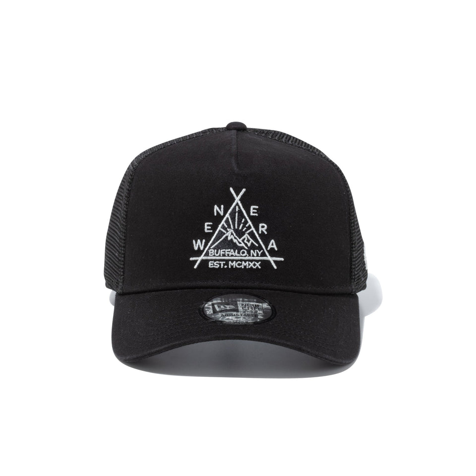 9FORTY A-Frame トラッカー Triangle Sunrise Logo ブラック 【ニューエラアウトドア】 - 13516242-OSFM | NEW ERA ニューエラ公式オンラインストア