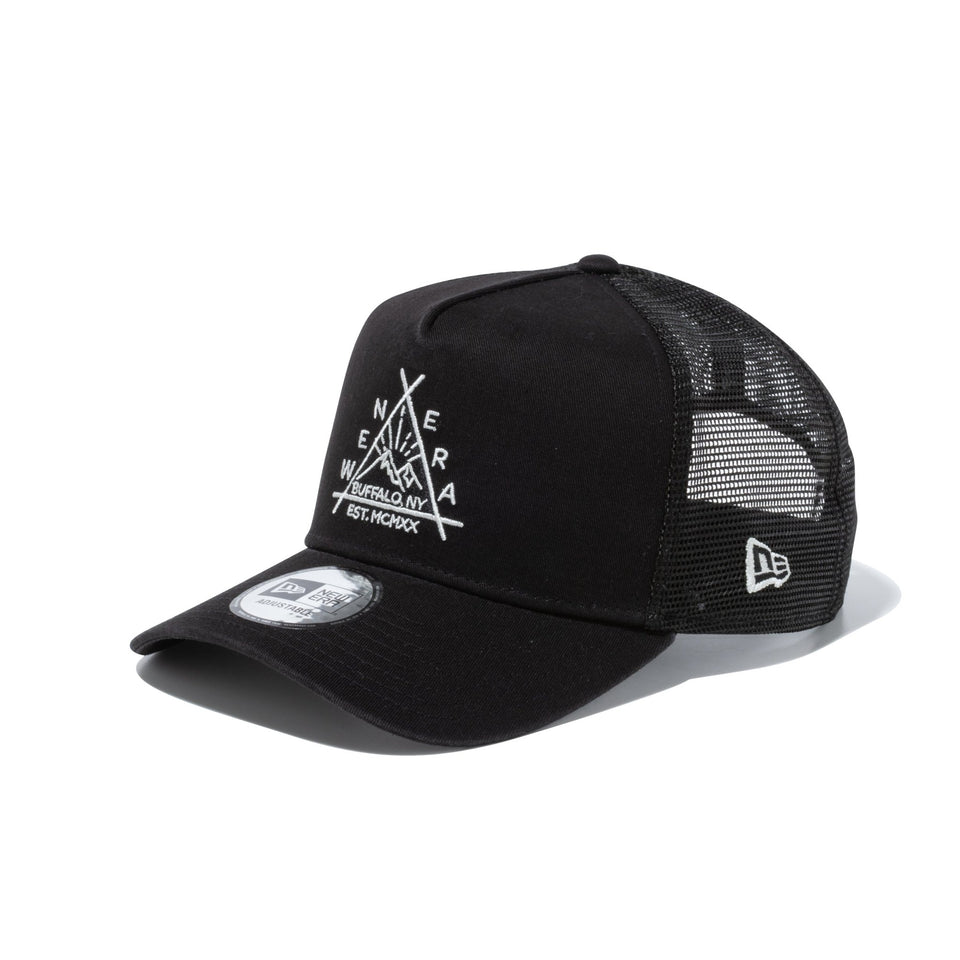 9FORTY A-Frame トラッカー Triangle Sunrise Logo ブラック 【ニューエラアウトドア】 - 13516242-OSFM | NEW ERA ニューエラ公式オンラインストア