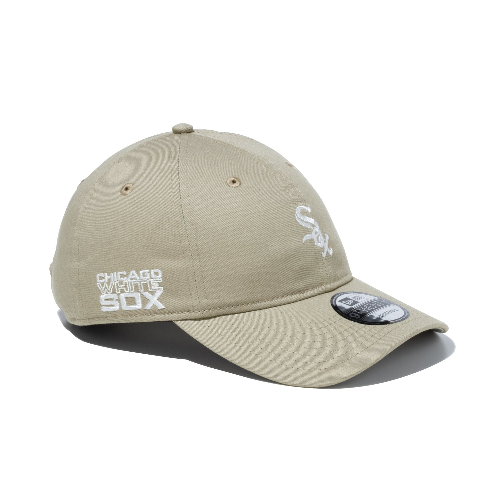 9TWENTY MLB Side Logo シカゴ・ホワイトソックス ミニロゴ ペブル ニューエラオンラインストア MYロゴベルトバックキャップ帽子★ホワイト ゴールド