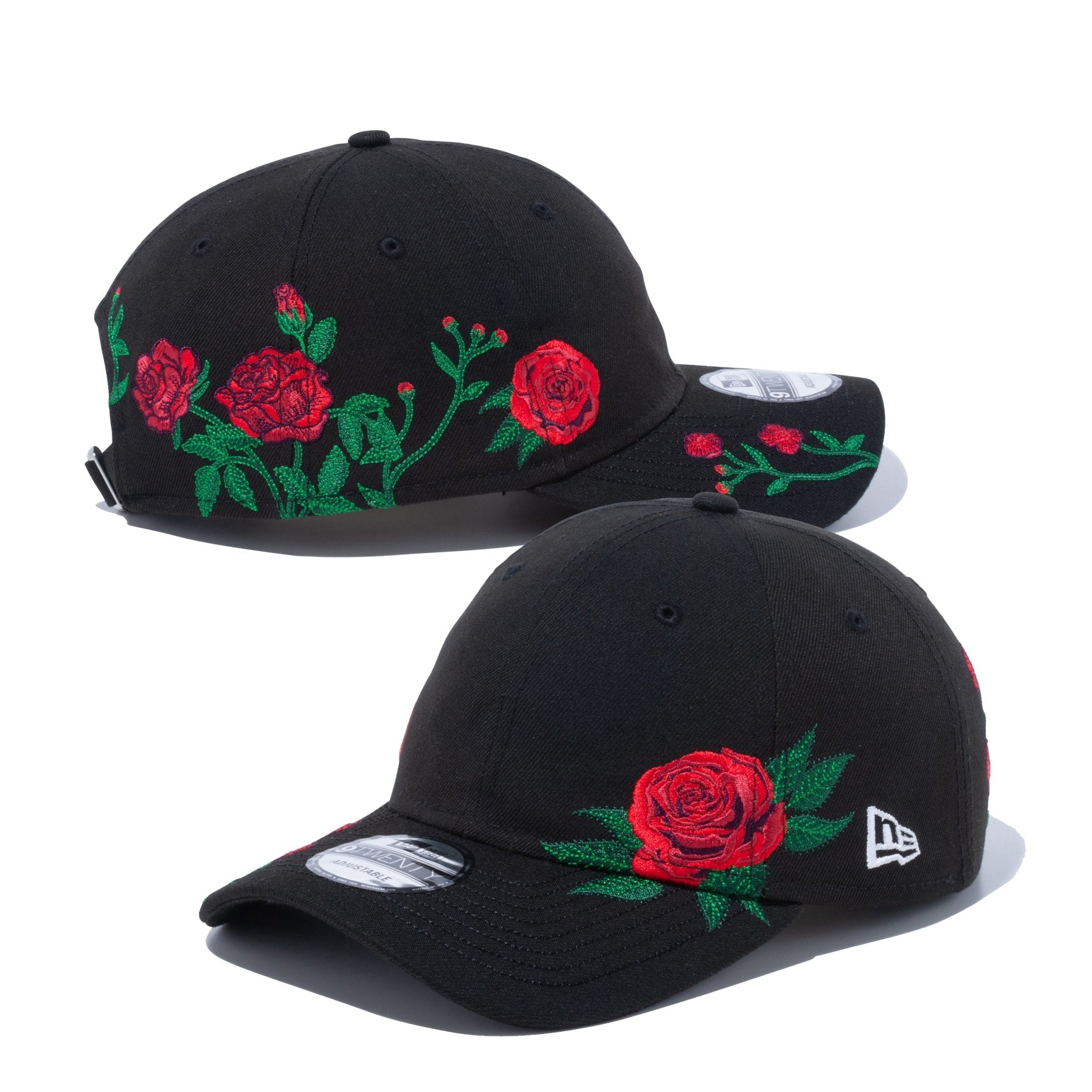 New Era 9TWENTY ブラック キャップ 桜刺繍 New Era 9TWENTY ブラック キャップ 桜刺繍 9TWENTY Flower