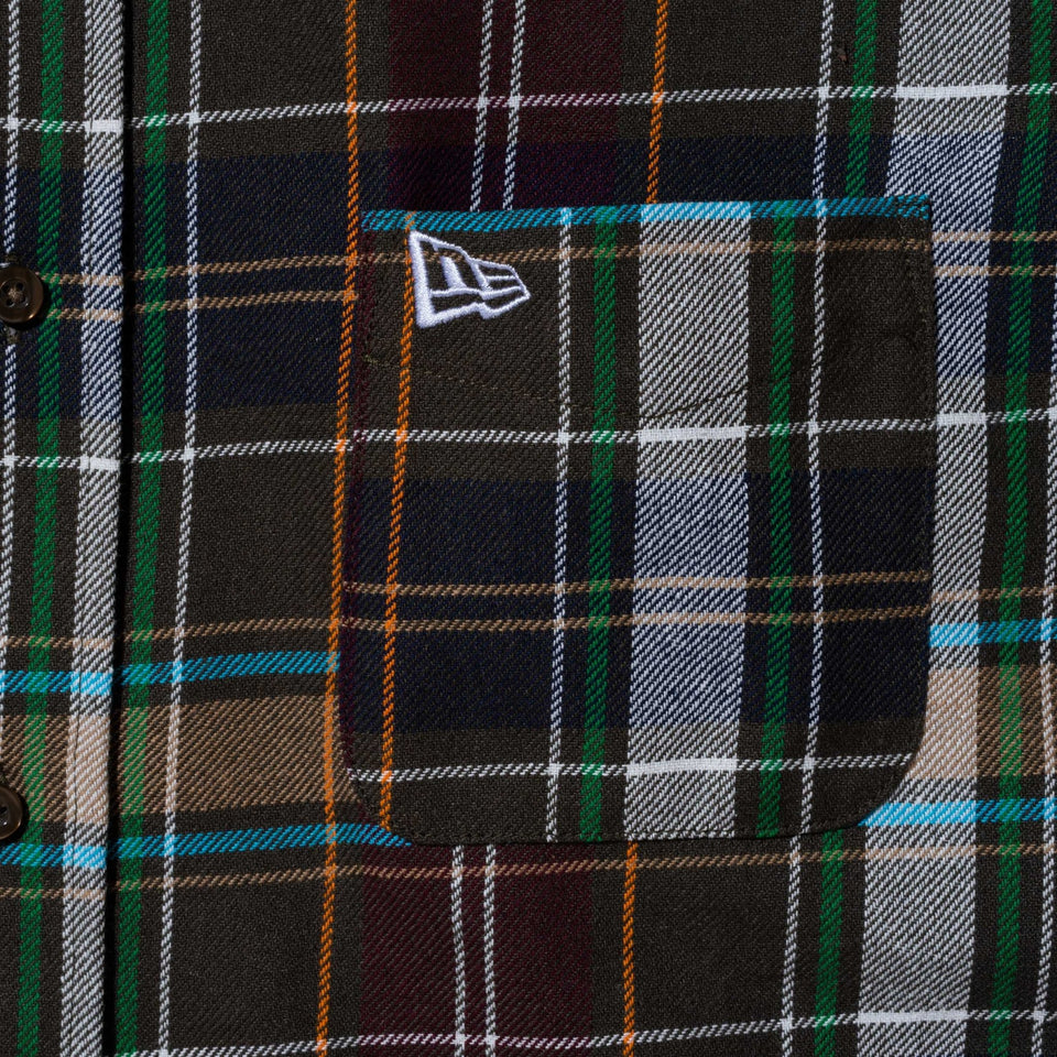 長袖 タータンチェックシャツ BLACK LABEL FW23 オリーブ