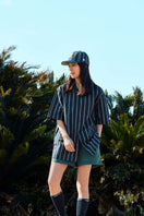 半袖 オープンカラー シャツ BLACK LABEL SS23 ストライプ ネイビー - 13516331-S | NEW ERA ニューエラ公式オンラインストア