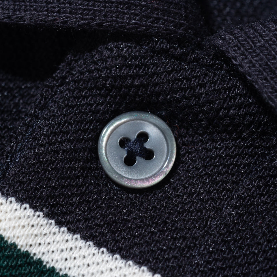 半袖 オーバーサイズド ポロシャツ BLACK LABEL SS23 ボーダー ダークグリーン - 13516337-S | NEW ERA ニューエラ公式オンラインストア
