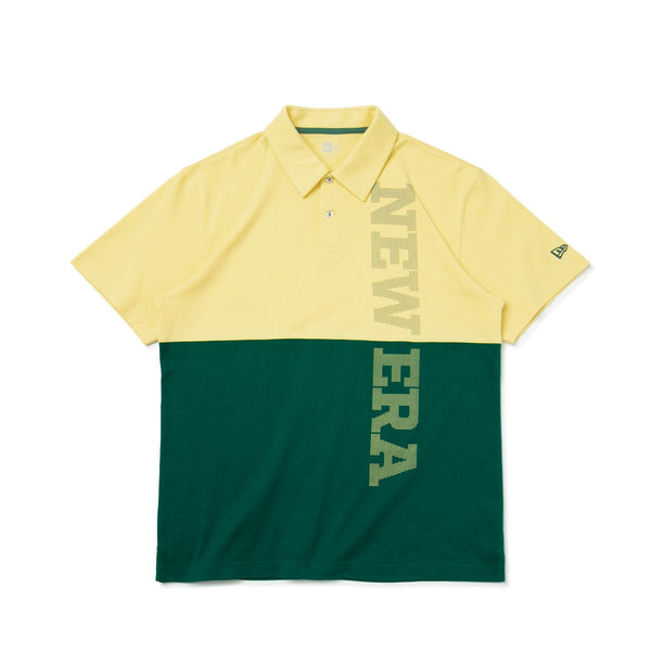 半袖 ポロシャツ Color Block イエロー/ダークグリーン | ゴルフ