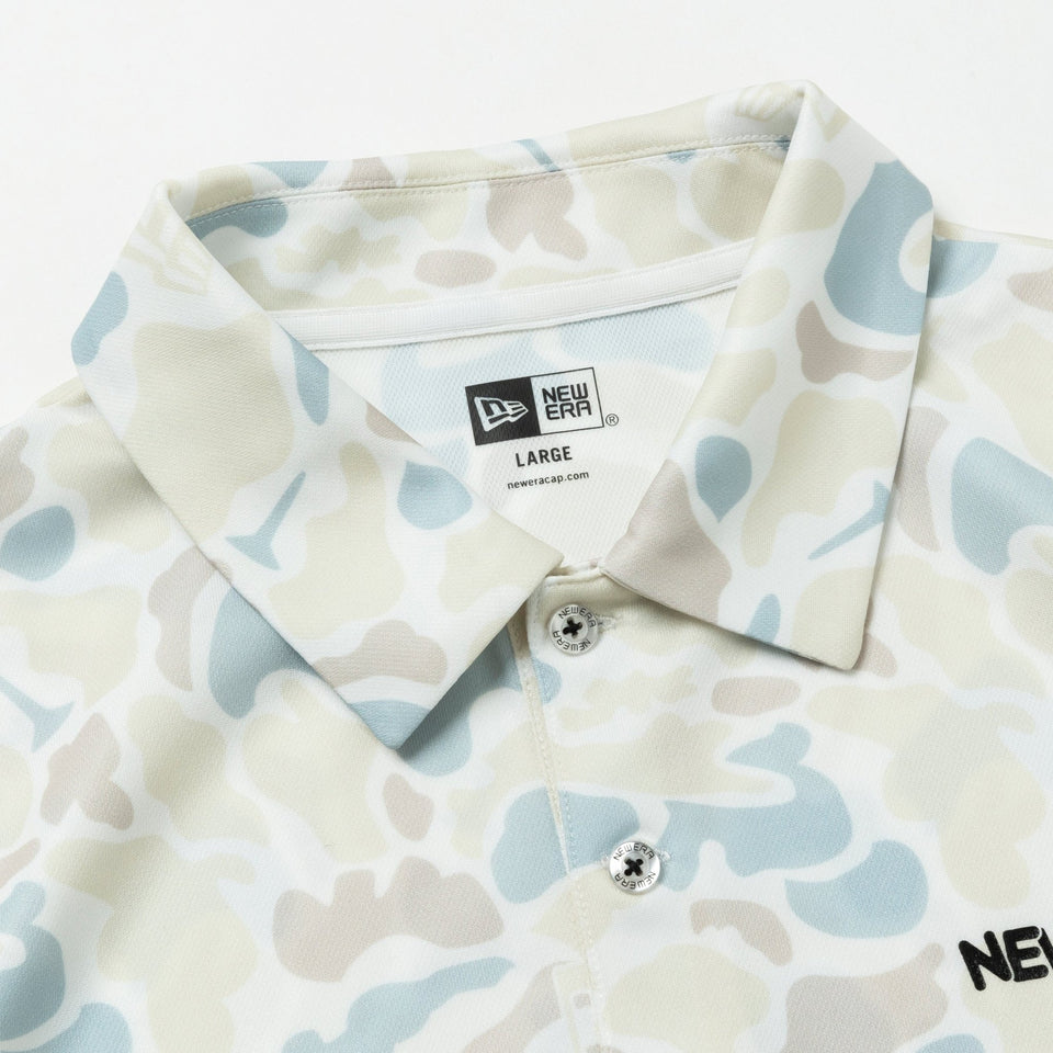 ニューエラ ゴルフ 半袖 ボタンダウン ポロシャツ メンズ XL 白 カモフラ NEW ERA GOLF ニューエラ ゴルフ 半袖 テック ポロシャツ Duck
