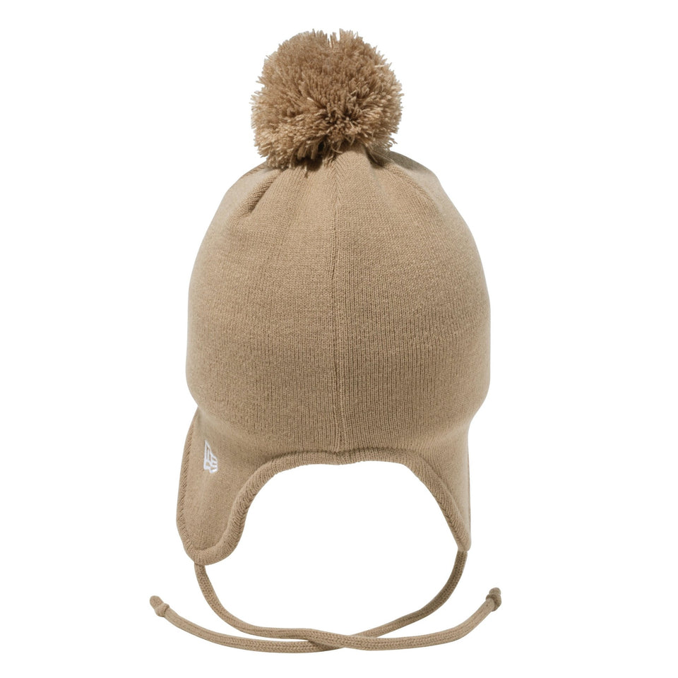 ◇【新品】FUR HEADWEAR ニット帽 イヤーフラップニット ボンボン ポンポンニット イヤーフラップ Ear Flap ベージュ | ニューエラ