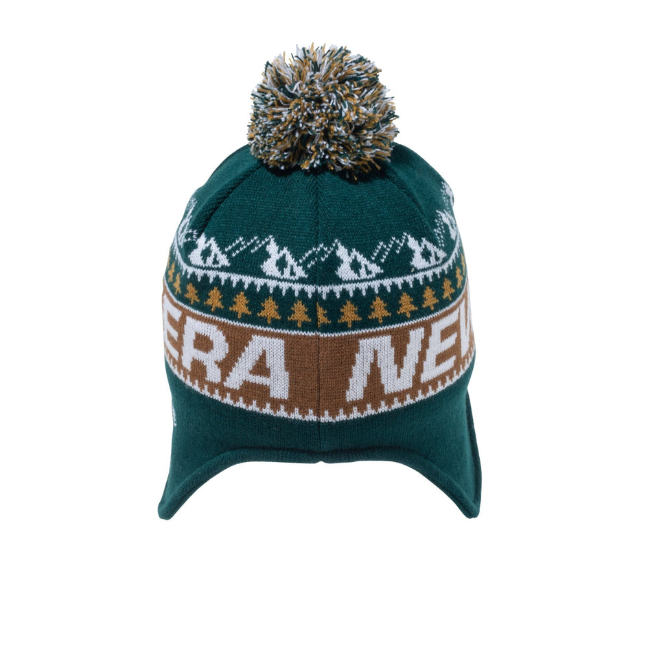 イヤーフラップ ポンポンニット Jacquard ジャカード ブリティッシュグリーン【ニューエラ アウトドア】 - 13772384-OSFM | NEW ERA ニューエラ公式オンラインストア